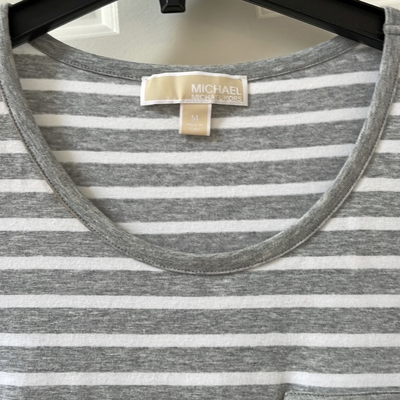 Michael Kors Grey and White Striped T-Shirt Dress size medium - Picture 2 of 8
